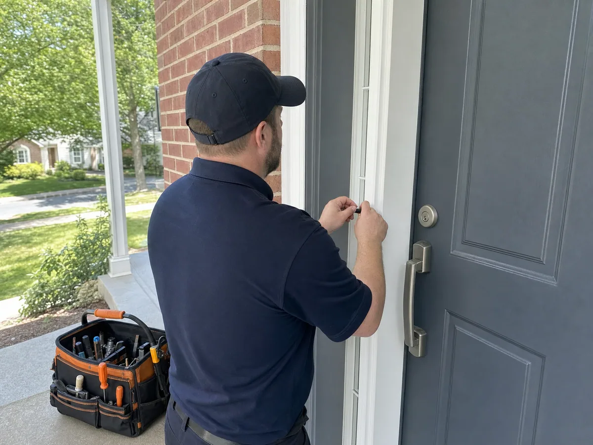 Emergency locksmith work in progress