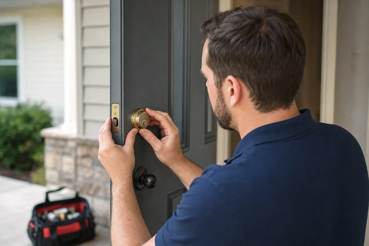 Residential locksmith work in progress